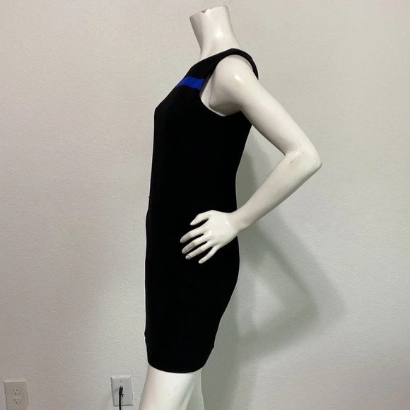 Petite Sophisticate Blue & Black Sleeveless Mini Sheath Dress Size 2 - Picture 3 of 5